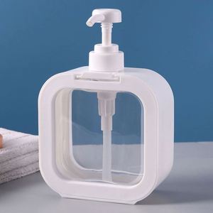 Bouteilles carrées noires de 500 ml pour savon liquide, conteneur cosmétique en plastique avec pompe, crème pour le visage, lotion corporelle, impression sérigraphique - Product Image 3