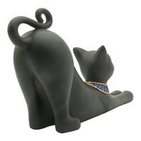 Statues personnalisées en résine, artisanat décoratif, figurine de chat égyptien, ornement simple noir et blanc, décoration de la maison, décoration de la véranda, cadeau