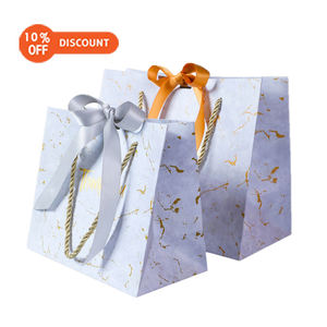 Sac en papier kraft avec motifs <span class=keywords><strong>marbre</strong></span>, produit de luxe personnalisé, de marque, petit sac en papier kraft rose noir, pour cadeau artisanal shopping - Product Image 5