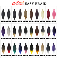 Extensions de cheveux synthétiques pré-étirées professionnelles de 52 pouces, texture Yaki, pour tresses, résistantes à l'eau chaude