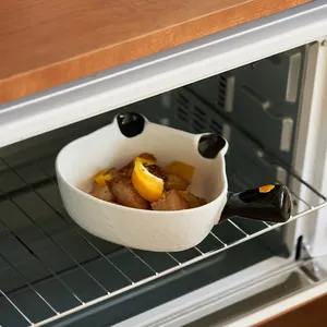 손잡이 2186 로 놓이는 색깔 사기그릇 Microwaveable 세라믹 오븐 안전한 접시 그릇
