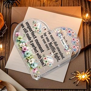 1 plaque en acrylique en forme de cœur avec des citations d'amour et des phrases romantiques inspirées de <span class=keywords><strong>Netflix</strong></span> - Product Image 3