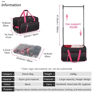 Bolsa de Viaje de Poliéster Impermeable de Gran Capacidad, Personalizada de Fábrica, con Cierre, para Ropa, de Lujo, con Ruedas - Product Image 6