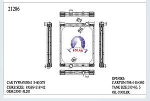 Pièces <span class=keywords><strong>de</strong></span> refroidissement pour camions 253015L201 Radiateur pour Hyundai Mighty HD35 HD45 HD65 HD72 HD78 HY-0018-48-K LT D4GA Pièces <span class=keywords><strong>de</strong></span> moteur 21286 - Product Image 3