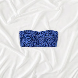 New green printed strapless sexy swimsuit top - Product Image 1