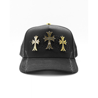 Nueva Gorra de 5 Paneles con Pedrería, Parche Metálico de Cruz, Logotipo Bordado, Forro de Seda, Visera Curva de Gamuza, Gorras de Béisbol Personalizadas de Lujo