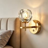 Applique Murale en Cristal Nordique Moderne Minimaliste Personnalisée, Luminaire de Coiffeuse pour Chambre à Coucher, Miroir de Maquillage et Armoire à Miroir, Hôtel