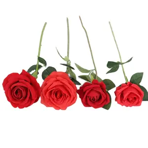 Künstliche Rose Blumen Seide Rote Rose Blume Artficiail Samt Rosen Stiel Für Zuhause Hochzeit Dekorative Party