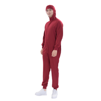 Combinaison de travail professionnelle unisexe rouge bordeaux en polyester extensible 4 directions, anti-poussière, une pièce, avec service OEM