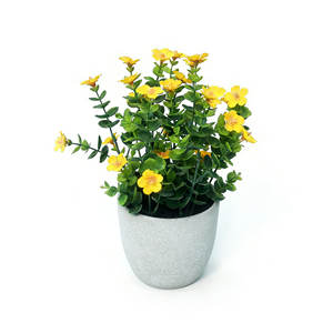 Fleurs artificielles <span class=keywords><strong>en</strong></span> tissu <span class=keywords><strong>bleu</strong></span> Gypsophile et <span class=keywords><strong>Eucalyptus</strong></span>, <span class=keywords><strong>en</strong></span> <span class=keywords><strong>pot</strong></span> <span class=keywords><strong>en</strong></span> pâte de papier blanc, sans arrosage, pour la décoration de la maison et du bureau, approvisionnement stable - Product Image 6