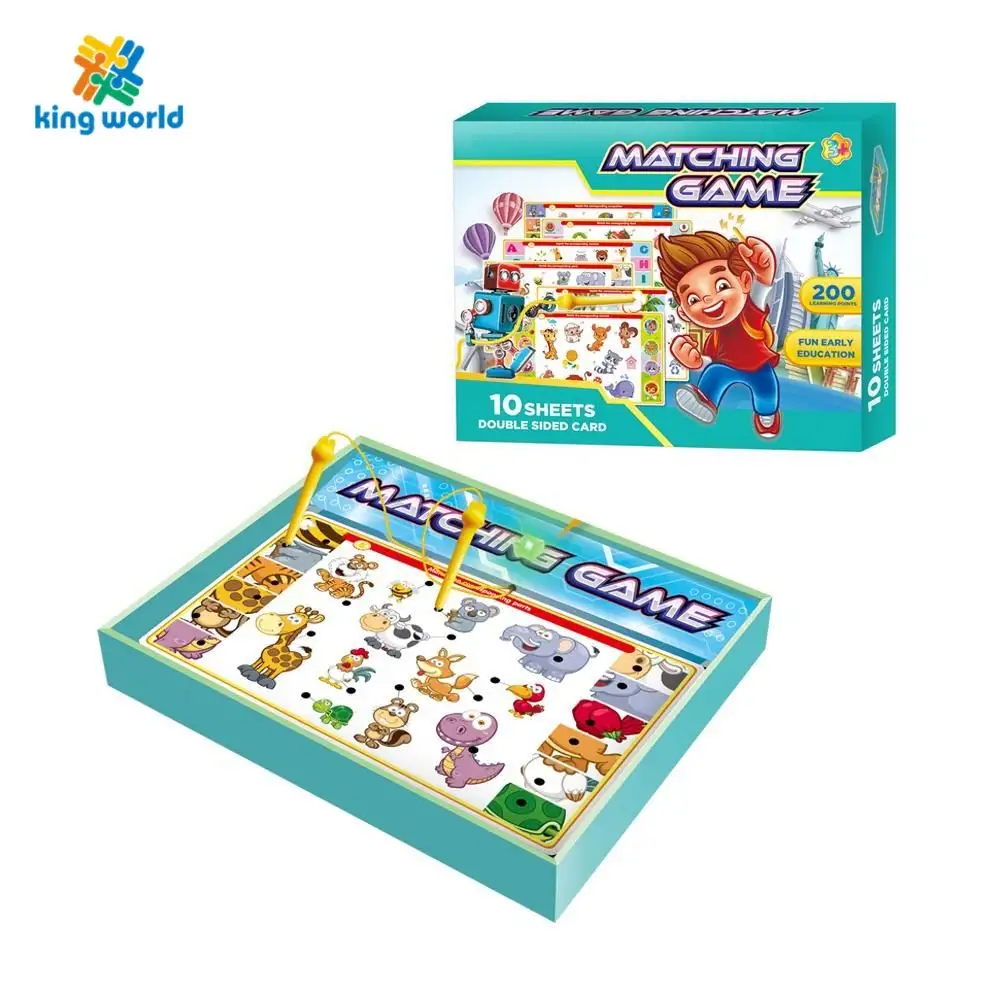 King World 10PCS Cognitive Board Game Educational Toys Learning English Y Card Talking Flash Cards for Kids