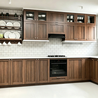 Armoire murale de cuisine moderne minimaliste en MDF avec finition acrylique, design modulaire personnalisé, accessoires pour évier et robinet - OEM/ODM disponible