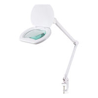 Free Design Clamp Type Shadow Free Ring LED Magnifier Lamp Polygon Large View Glass Magnifying Clamp Light