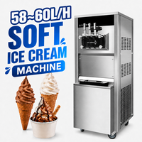 Nouvelle machine à crème glacée molle commerciale 48-50L/H haute capacité 3 saveurs avec pré-refroidissement qualité professionnelle XY-P968S