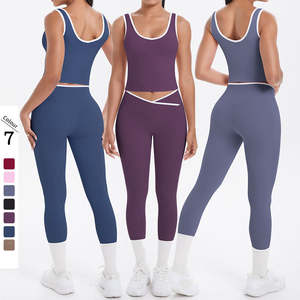 Conjunto Deportivo de 5 Piezas para Mujer, Cintura Alta, para Gimnasio, Fitness, Yoga, Ejercicio, Spandex/Nailon, Transpirable, Absorbe el Sudor - Product Image 1