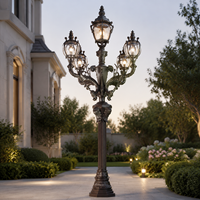 Lámpara de Jardín de Lujo de 5 Cabezas, IP65 Impermeable, Iluminación Arquitectónica para Paisajes, Ideal para Proyectos de Villas y Explotaciones