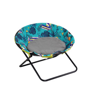 Foldable Round Pet <b>Bed</b> For Cats With Tropical Print Design Indoor Outdoor Use - Product Image 3
