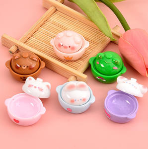 1/12 ölçekli Dollhouse mutfak aksesuarları minyatürleri için pişirme seti Mini reçine çorba kil saksı pişirme kazanı DIY oyun oyna Pretend - Product Image 4