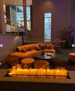 Cheminée à eau atomisante de luxe 3D LED flamme médias mur <span class=keywords><strong>miroir</strong></span> cheminée électrique sous la télévision pour la décoration d'hôtel maison - Product Image 3