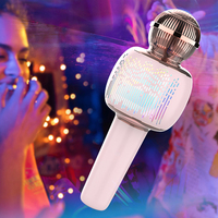 Microphone Karaoké Sans Fil avec Haut-Parleur Bluetooth et Lumière LED – Machine à Chanter Portable pour Enfants, Fêtes à Domicile, Cadeau