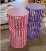 Support de gâteau en acrylique pour mariage, rose, violet, blanc, socle cylindrique, piédestal, support de fleurs, décoration de scène de mariage, table