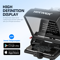 Neewer Mini Téléprompteur pour Smartphone, Accessoire Vidéo + Télécommande pour Enregistrement avec Appareil Photo Hybride
