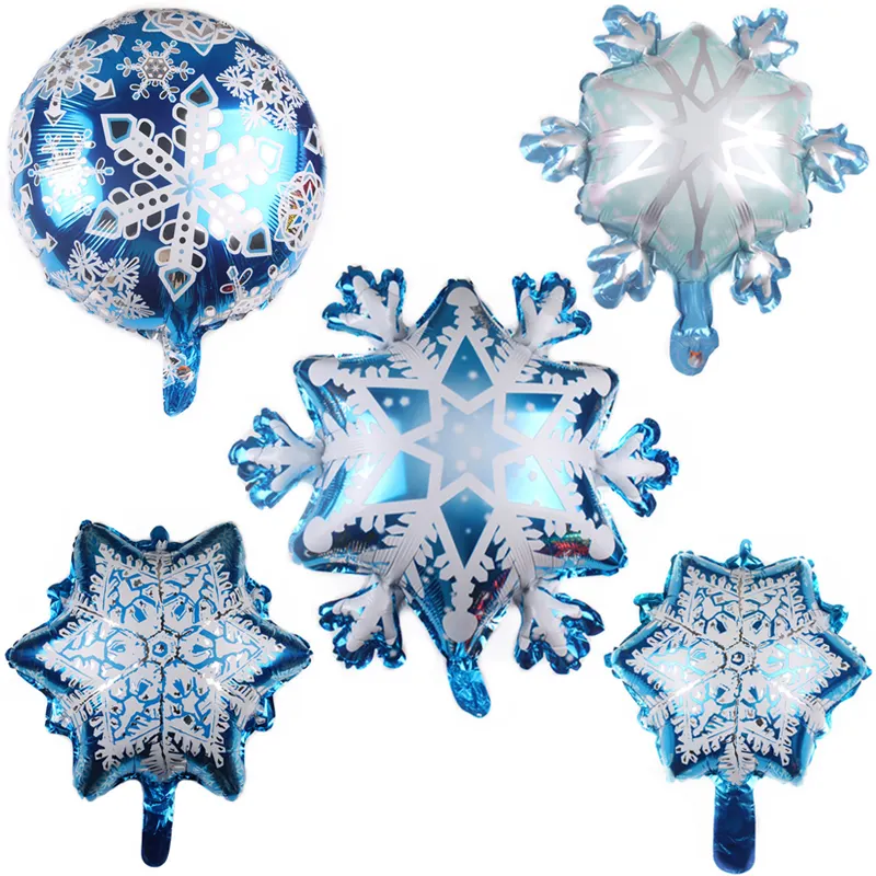 2022 Winter Theme Frozen Snowflake Foil Balloons Decoration For Christmas New Years Birthday Party