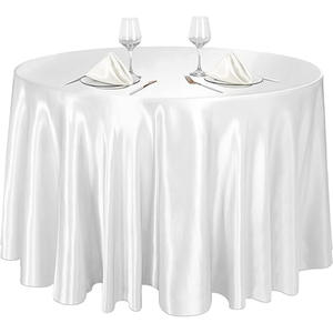 थोक 120 इंच सैटिन गोल टेबल सजावट के लिए आकर्षक कपड़े की मेज सजावट के लिए उज्ज्वल रेशम टेबल। - Product Image 2