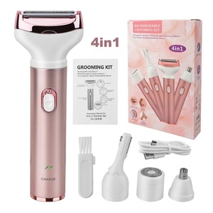 Rasoir rechargeable 4-en-1 pour femmes, tondeuse à poils de nez, épilateur corporel, tondeuse à sourcils, rasoir électrique pour le visage, épilateur pour poils intimes - Product Image 1