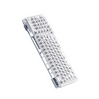 Clavier et souris sans fil transparents bleu glace Z99 pour filles, avec rétroéclairage cristallin, pour une utilisation silencieuse au bureau