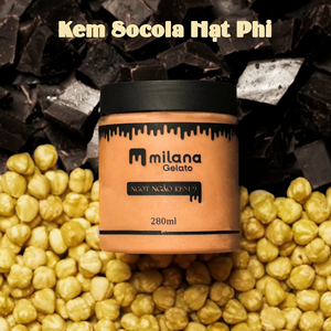 เจลาโต้ขายส่ง รสช็อกโกแลตเฮเซลนัท 280 มล. ไอศกรีมแช่แข็ง ขนมหวานพรีเมียม วัตถุดิบคุณภาพสูง ผลิตจากโรงงานเวียดนาม บรรจุกล่อง/ถุงแบบอิตาลี - Product Image 1