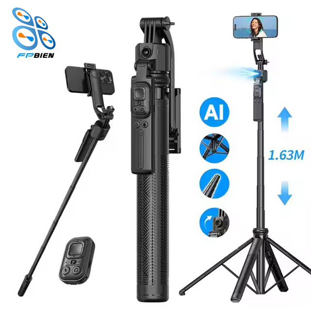 Selfie Stick Al Tracking Follows 163cm Long Stable Tripod With Wireless Remote Control 360 Rotation