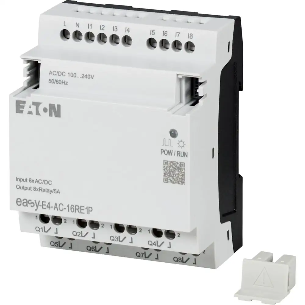 CPU easyE4, 8DI(4AI)4DO, source d'alimentation 24V CC, avec clavier, interface Ethernet, bornes enfichables EASY-E4-DC-12TCX1P