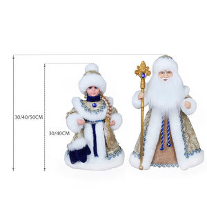 SOTE Exclusif 30CM-50CM Russe Électrique <span class=keywords><strong>Ded</strong></span> <span class=keywords><strong>Moroz</strong></span> et Snegurochka Jouets Ornements De Noël Poupées De Père Noël avec Musique - Product Image 2