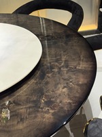 Ensemble de salle à manger de luxe italien haut de gamme, table et chaises en bois assemblées, modèle extensible, meubles