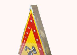Personnalisé 70cm sérigraphie EGP aluminium avertissement de trafic panneau de signalisation routière clignotant avertissement triangle lumineux - Product Image 2