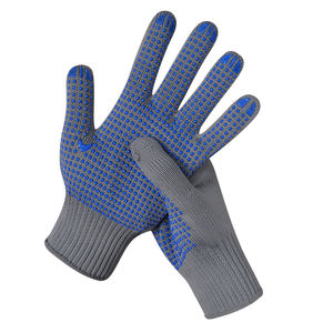 Guantes de seguridad de trabajo con puntos de PVC de muchos colores, guantes de punto de poliéster gris, guantes duraderos antideslizantes de moda, se aplican a todo el trabajo - Product Image 2