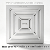 Ventilateur de plafond intégré NEDFON BPT10-22-H25L avec lumière, ventilateur d'extraction axial blanc 2-en-1, éclairage et ventilation