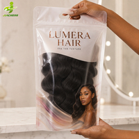 Sacs d'emballage pour extensions de cheveux avec logo personnalisé, poignée et fermeture éclair, pour paquets de cheveux