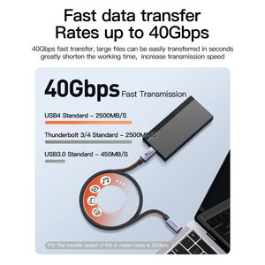 كابل USB4 40Gbps من Mindpure bio كابل USB4 من نوع C من الجيل الرابع والجيل الثالث كابل 8K 100W PD متوافق مع USB3.1/<span class=keywords><strong>3.2</strong></span> Thunderbolt <span class=keywords><strong>3</strong></span> - Product Image 4