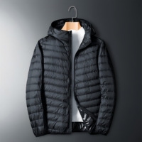 Veste d'hiver à capuche en duvet de canard blanc de haute qualité, personnalisée avec logo, col épais, coupe ample et chaude