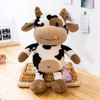 Jouets en peluche mignons de vache noire et blanche Habie