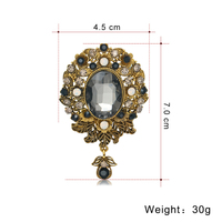 Bros Geometris Berlapis Emas untuk Wanita dengan Desain Bunga dan Hiasan Berlian Imitasi untuk Pesta Pernikahan (Grosir)
