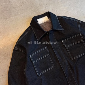 Custom Suppliers High Quality <b>Denim</b> Jackets for Men Oversized Heavyweight Blank Plain <b>Coat</b> Fashion Luxury Jean Jacket - Product Image 2
