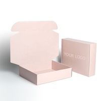 Logo Großhandel Luxuriöse Verpackung Bedruckter Schuh-Versandkarton Rosa Kleine Wellpapp-Kleidungs-Versandboxen