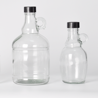 Conteneurs à vin transparents de 4 litres, bocaux à vin de Californie, growler à bière en verre, bouteille à liqueur de grande capacité avec une poignée