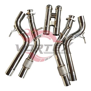 Downpipe de performance Vortex SS304 pour Mercedes Benz S63 AMG W222 C217 M157 5.5L V8 Biturbo, kit de tuyau avant à haut débit H-Pipe - Product Image 2