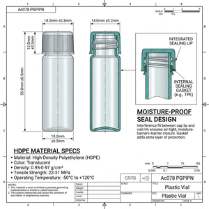 Envase de Vial de Plástico Profesional para Hexapéptidos PGPIPN, para Investigación de Pro-Gly, Pro-Ile, Pro-Asn - Product Image 3