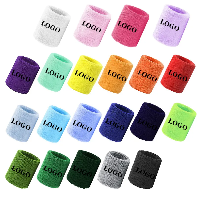 NX Custom Colorful Sports Wristbands Cotton Elastic Sweatband Wristbands Wrist Sweatbands Wrist Sweat Bands For Tennis