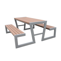 Table de pique-nique rectangulaire en WPC pour l'extérieur, table de restaurant, table de jardin, table de patio, ensemble de table et de chaises pour l'extérieur